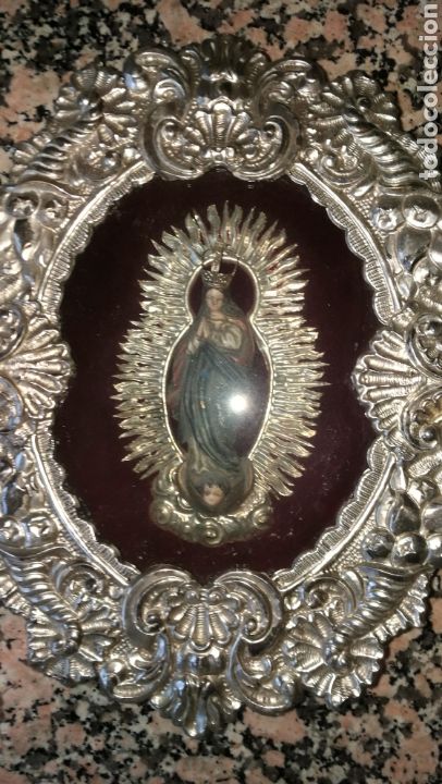 Antig&uuml;edades: RELICARIO ALPACAR PLATEADA CON LA INMACULADA - Foto 1