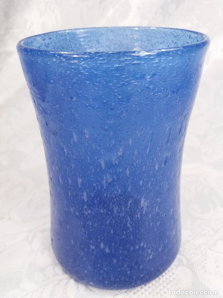 Oggetti Antichi: GINO CENEDESE (ITALIA, 1907-1973). JARR&Oacute;N EN CRISTAL PULEGOSO DE TONALIDAD AZUL. FIRMADO. A&Ntilde;OS 50.