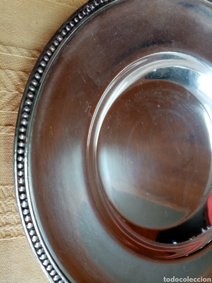 Antig&uuml;edades: Plato de metal plateado - Foto 2
