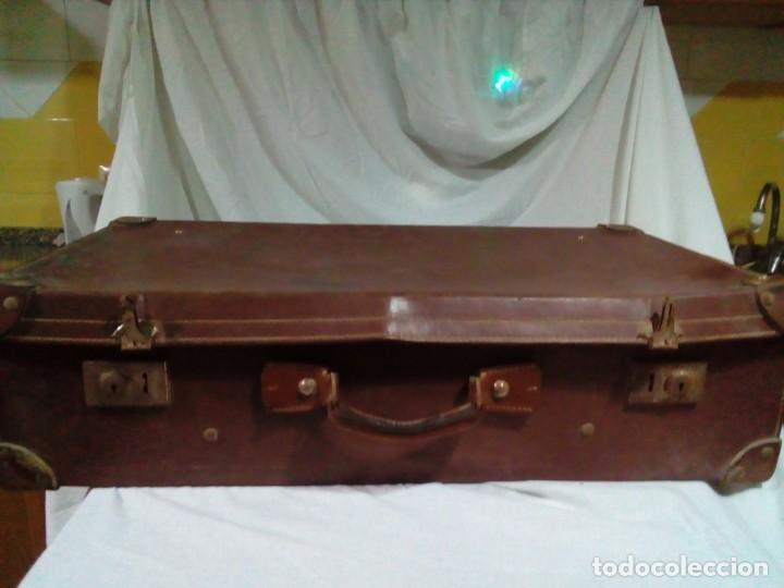 Antig&uuml;edades: ANTIGUA MALETA DE CUERO - Foto 3