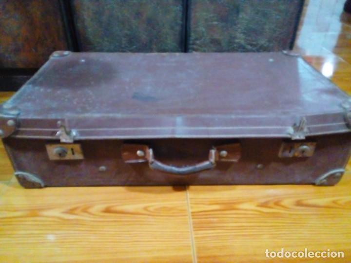 Antig&uuml;edades: ANTIGUA MALETA DE CUERO - Foto 4