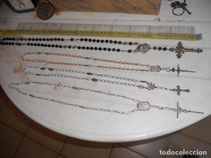 Antigüedades: coleccion 4 rosarios antiguos azabache madre perla filigrana plata - Foto 1 - 216890547