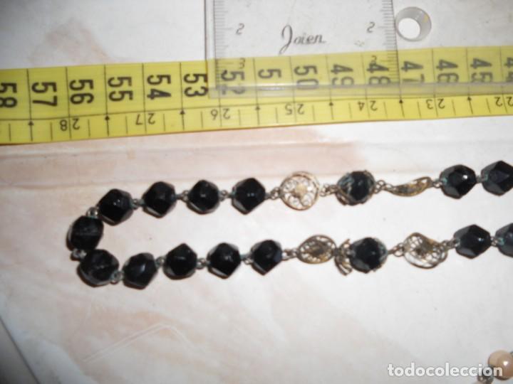 Antigüedades: coleccion 4 rosarios antiguos azabache madre perla filigrana plata - Foto 6 - 216890547