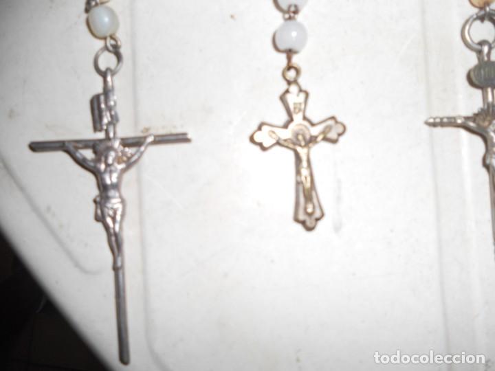 Antigüedades: coleccion 4 rosarios antiguos azabache madre perla filigrana plata - Foto 9 - 216890547