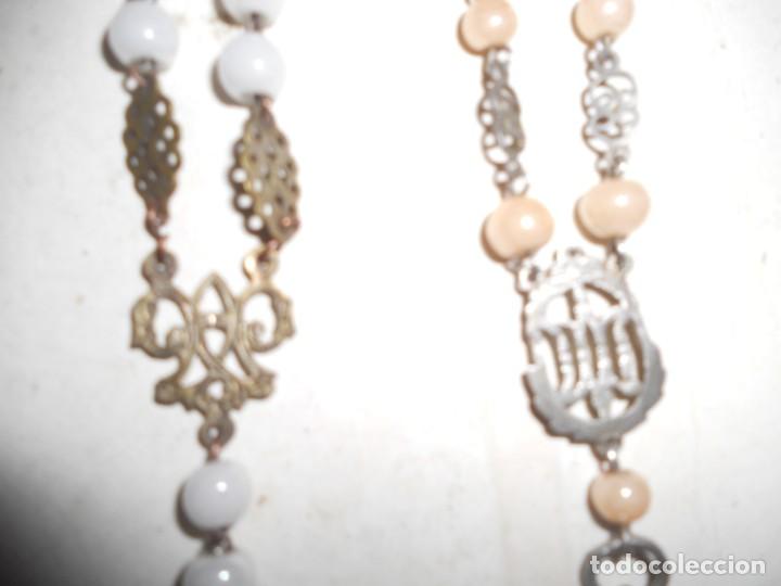 Antigüedades: coleccion 4 rosarios antiguos azabache madre perla filigrana plata - Foto 11 - 216890547