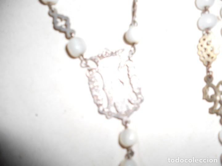 Antigüedades: coleccion 4 rosarios antiguos azabache madre perla filigrana plata - Foto 12 - 216890547