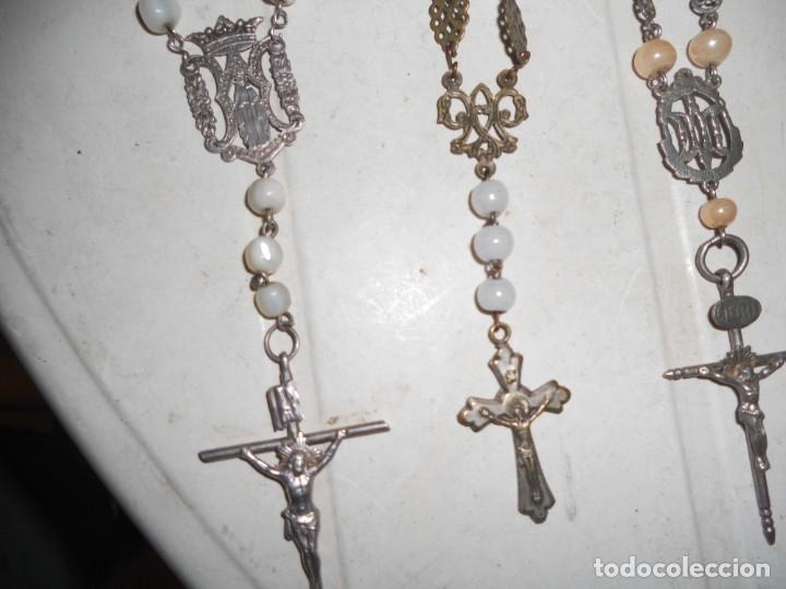 Antigüedades: coleccion 4 rosarios antiguos azabache madre perla filigrana plata - Foto 13 - 216890547