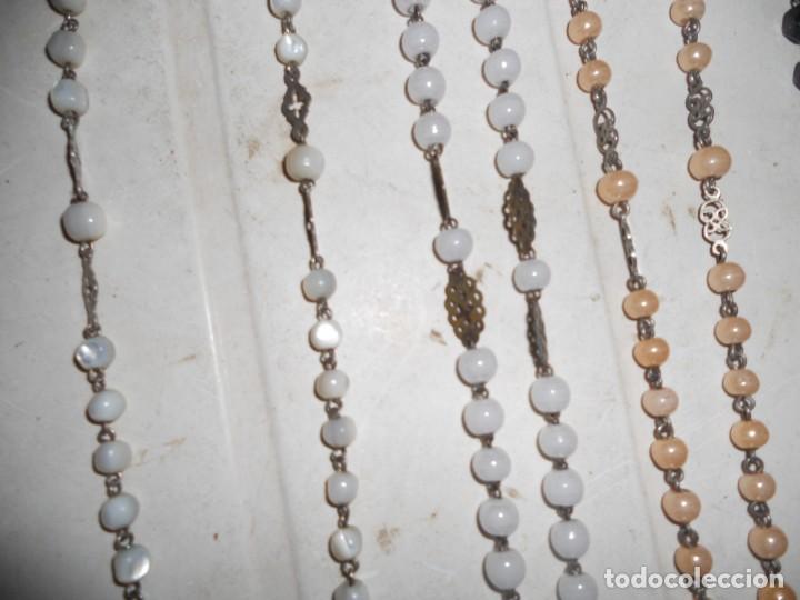 Antigüedades: coleccion 4 rosarios antiguos azabache madre perla filigrana plata - Foto 14 - 216890547