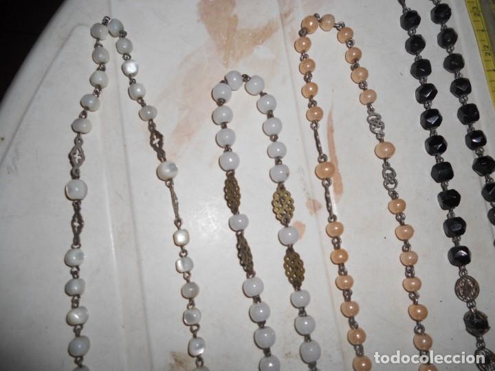 Antigüedades: coleccion 4 rosarios antiguos azabache madre perla filigrana plata - Foto 15 - 216890547