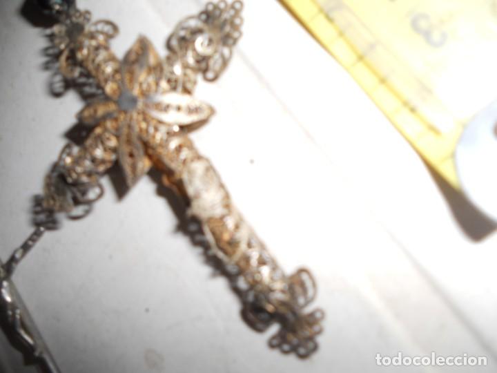 Antigüedades: coleccion 4 rosarios antiguos azabache madre perla filigrana plata - Foto 19 - 216890547