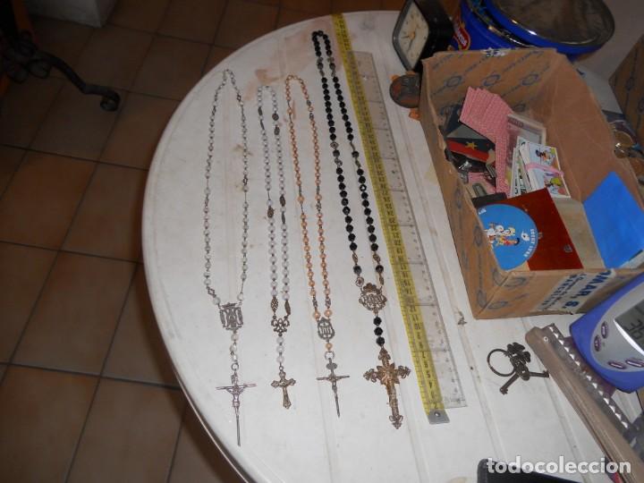 Antigüedades: coleccion 4 rosarios antiguos azabache madre perla filigrana plata - Foto 20 - 216890547