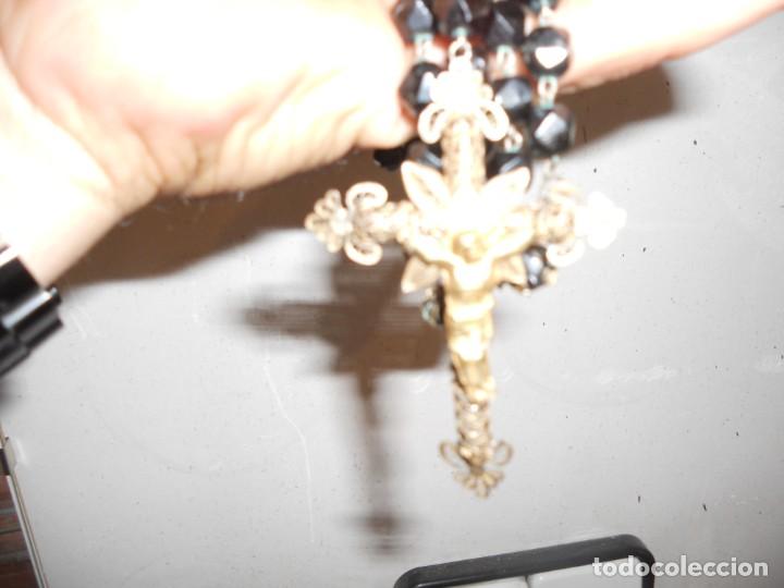 Antigüedades: coleccion 4 rosarios antiguos azabache madre perla filigrana plata - Foto 21 - 216890547
