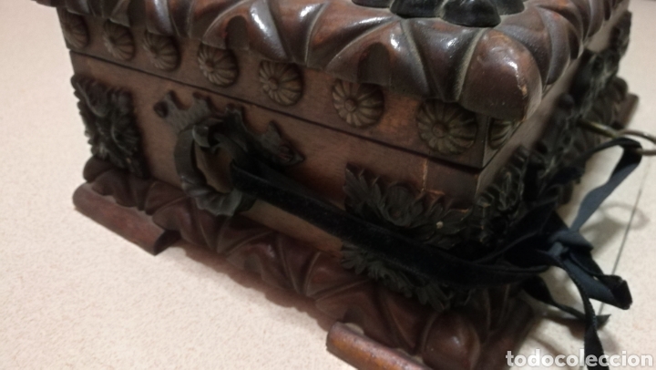 Antig&uuml;edades: ANTIGUO CAJA COFRE EN MADERA - Foto 3