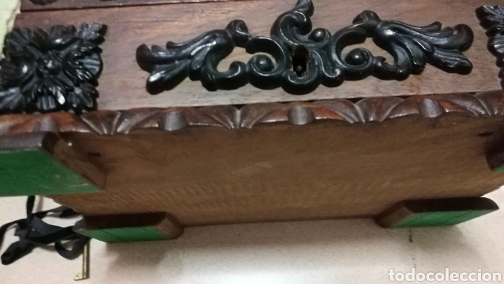 Antig&uuml;edades: ANTIGUO CAJA COFRE EN MADERA - Foto 8