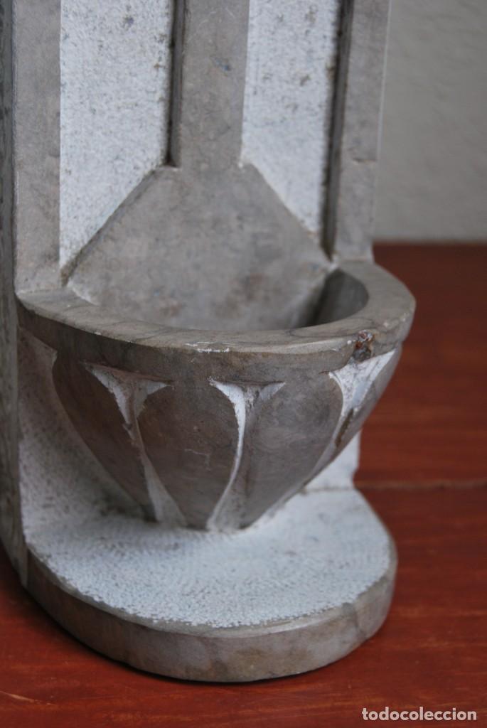 Antig&uuml;edades: ANTIGUA BENDITERA DE PIEDRA TALLADA - Foto 9