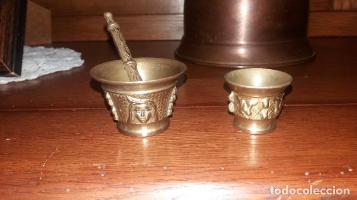 Antig&uuml;edades: set de dos almirez o mortero de bronce peque&ntilde;os - Foto 1