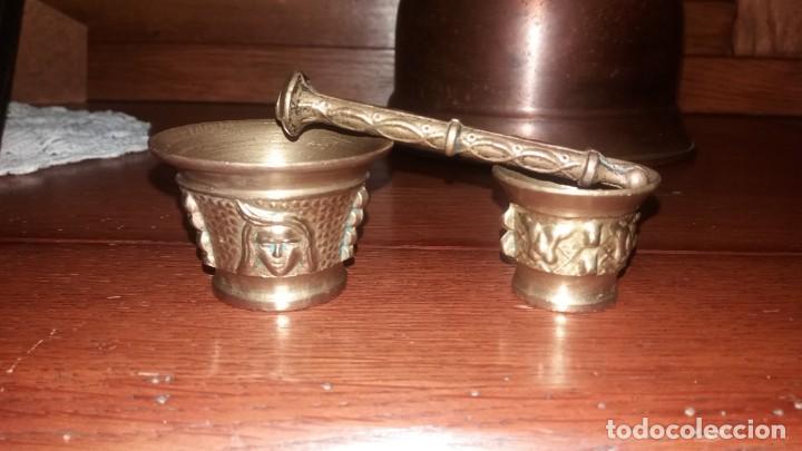 Antig&uuml;edades: set de dos almirez o mortero de bronce peque&ntilde;os - Foto 2