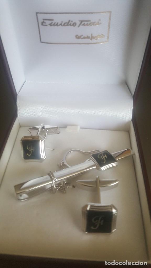 Antig&uuml;edades: Gemelos y pasador corbata Massimo Dutti - Foto 3