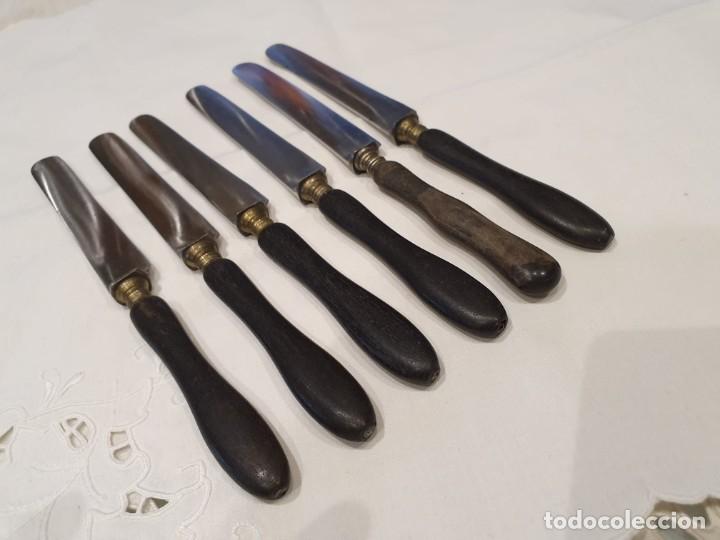 Antig&uuml;edades: 6 antiguos cuchillos postre / entrem&eacute;s - Foto 2