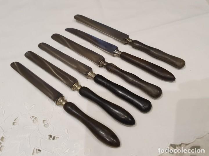 Antig&uuml;edades: 6 cuchillos postre / entrem&eacute;s antiguos - Foto 1