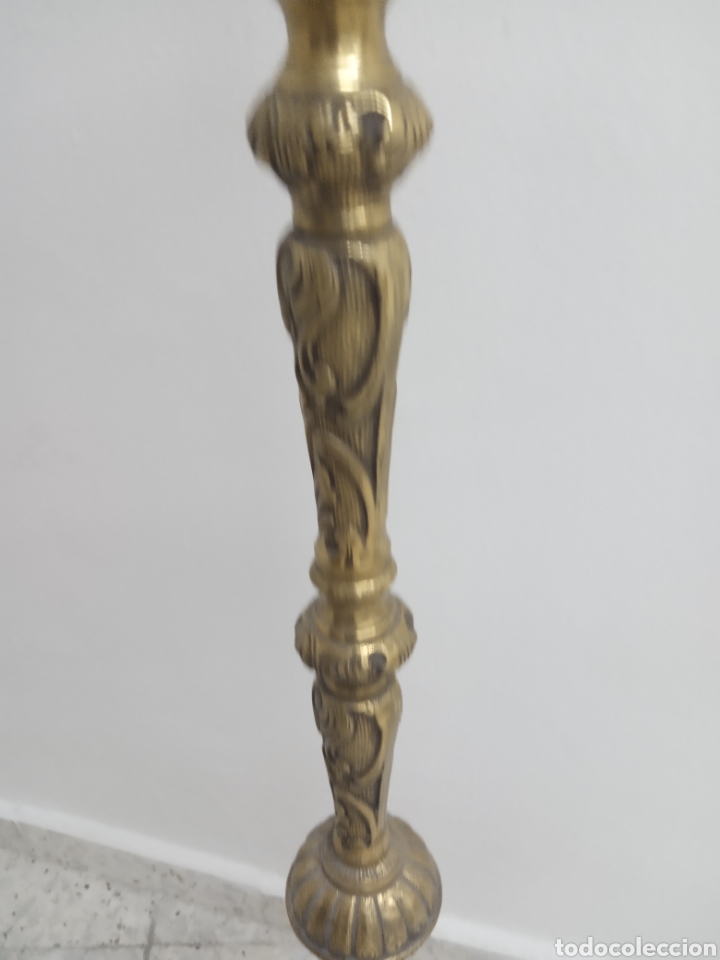Antig&uuml;edades: Antigua lampara en bronce macizo. - Foto 3