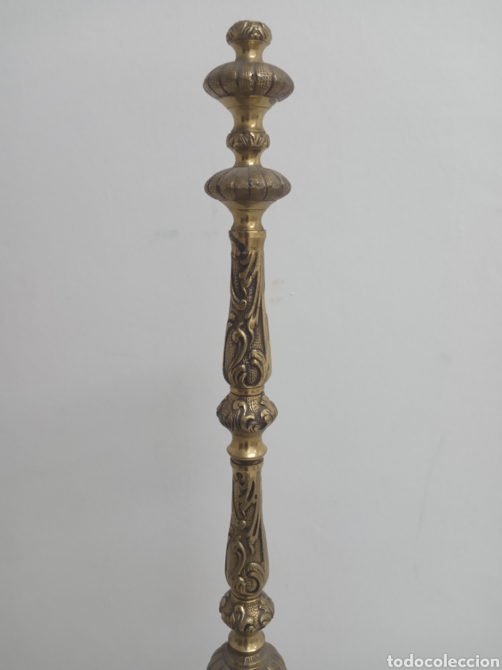 Antig&uuml;edades: Antigua lampara en bronce macizo. - Foto 4