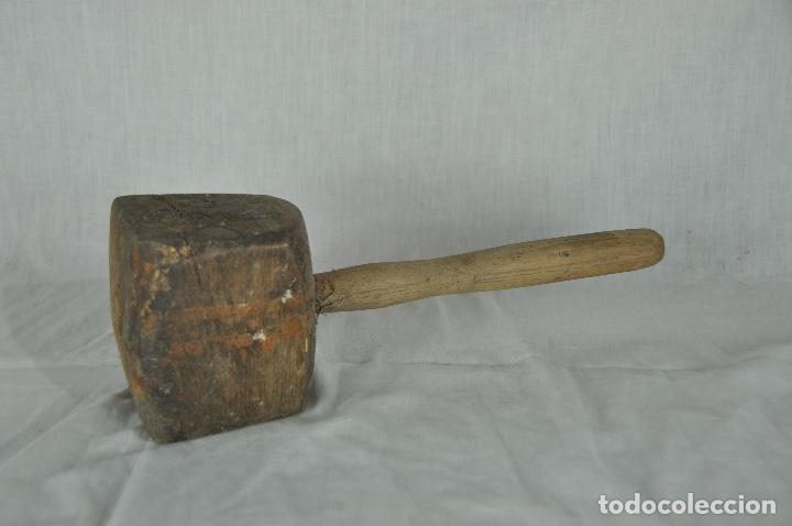 Antig&uuml;edades: Mazo de madera antiguo - Foto 4