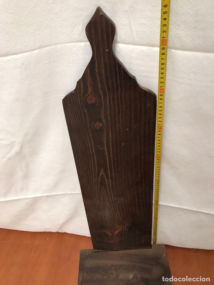 Antig&uuml;edades: ANTIGUA PEANA DE FIGURAS EN MADERA - Foto 2