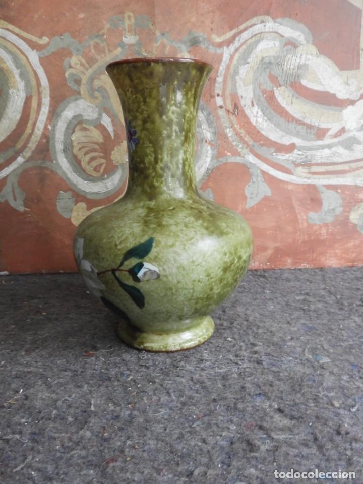 Antig&uuml;edades: JARRON DE CRISTAL DE OPALINA PINTADO A MANO - Foto 4