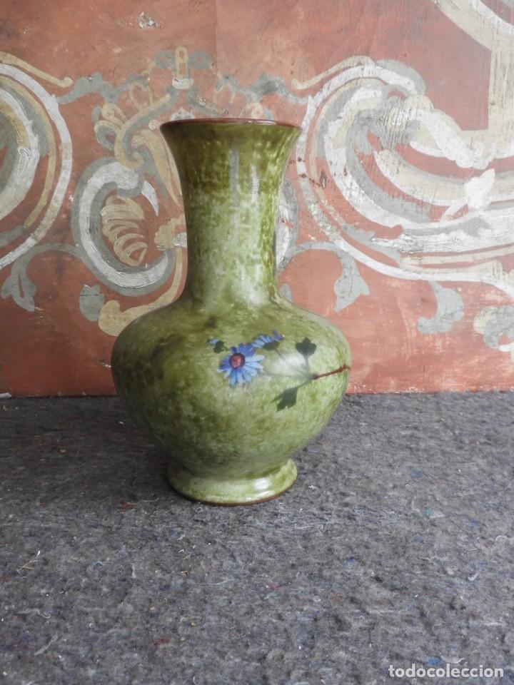Antig&uuml;edades: JARRON DE CRISTAL DE OPALINA PINTADO A MANO - Foto 6