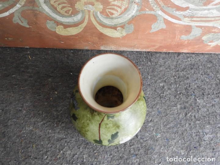 Antig&uuml;edades: JARRON DE CRISTAL DE OPALINA PINTADO A MANO - Foto 8