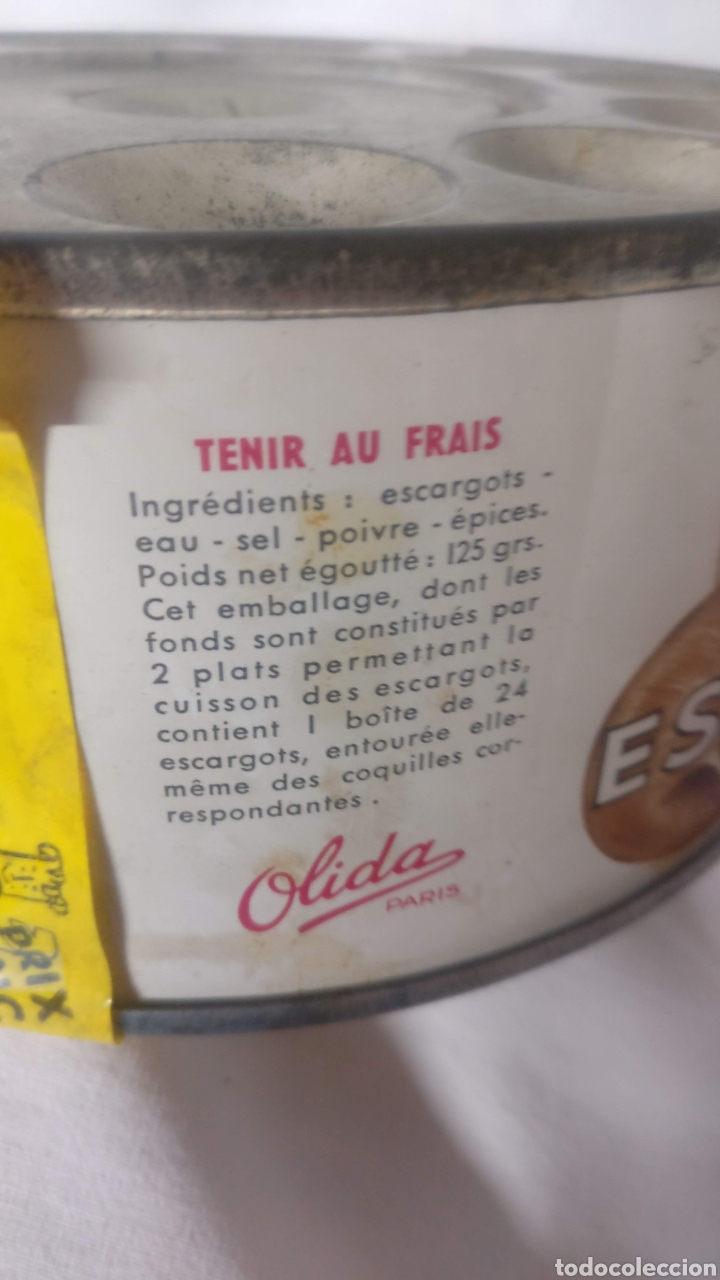 Oggetti Antichi: Lata de caracoles para preparar caracoles rellenos