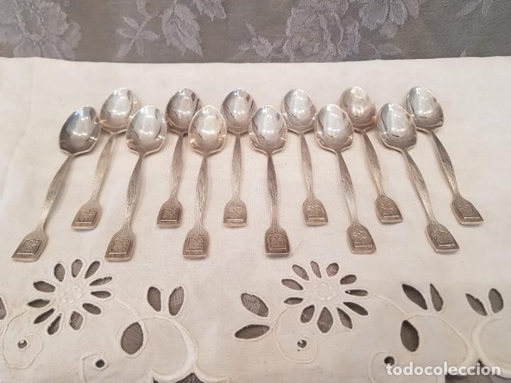 Antig&uuml;edades: 12 cucharas postre vintage selladas. - Foto 2
