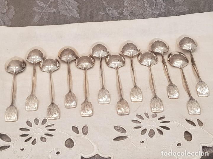 Antig&uuml;edades: 12 cucharas postre vintage selladas. - Foto 5