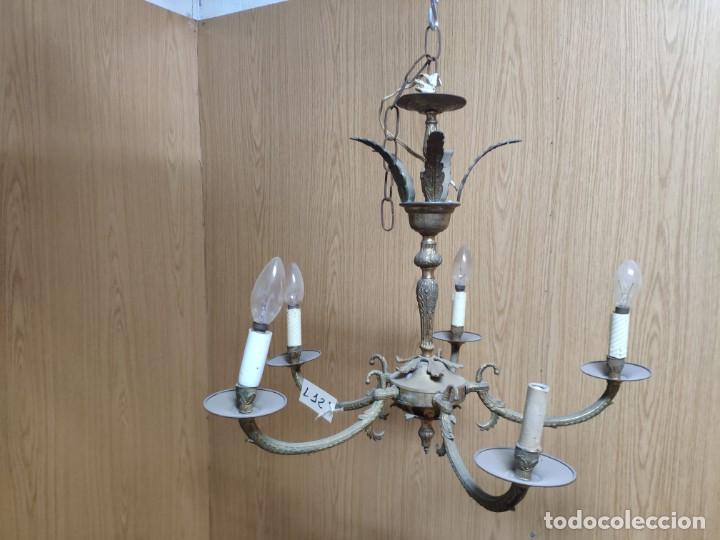 Antig&uuml;edades: L&Aacute;MPARA BRONCE CINCO BRAZOS, DDD 012 - Foto 3