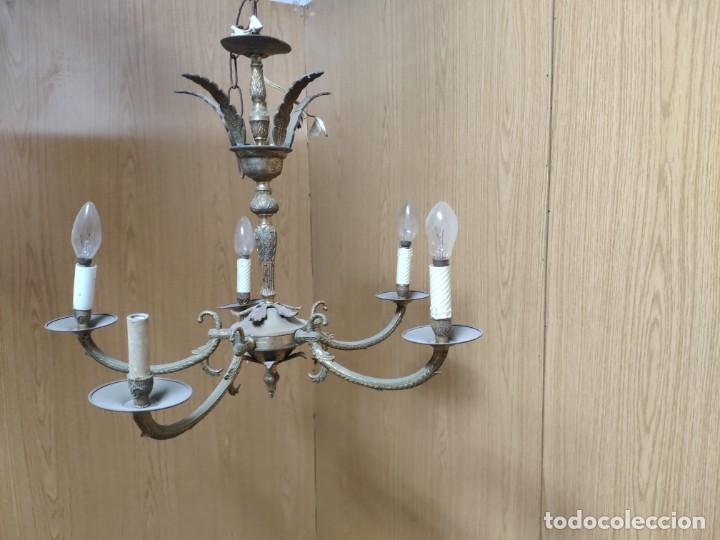 Antig&uuml;edades: L&Aacute;MPARA BRONCE CINCO BRAZOS, DDD 012 - Foto 8