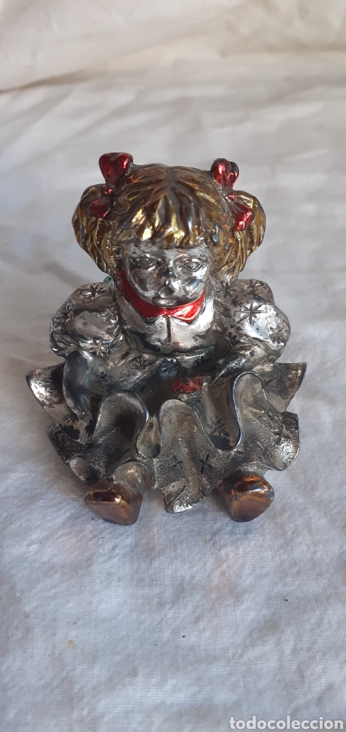 Antig&uuml;edades: BONITA FIGURA NI&Ntilde;A RECUBIERTO EN PLATA DE LEY