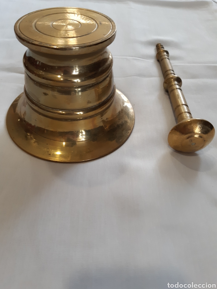 Antig&uuml;edades: Antiguo almirez, mortero, de bronce. - Foto 5