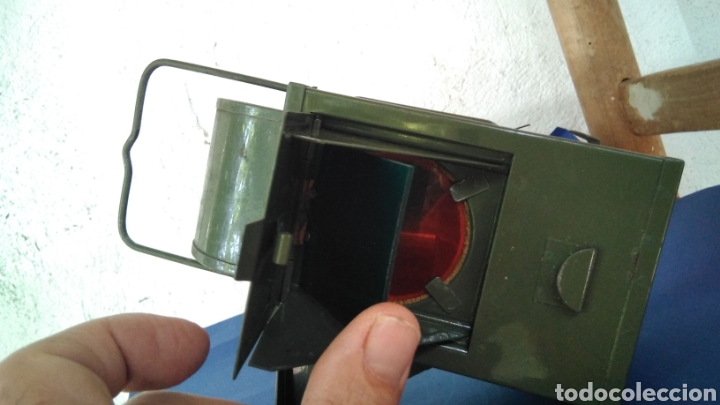 Antig&uuml;edades: Farol para se&ntilde;ales , del ej&eacute;rcito ,esta como nuevo - Foto 6
