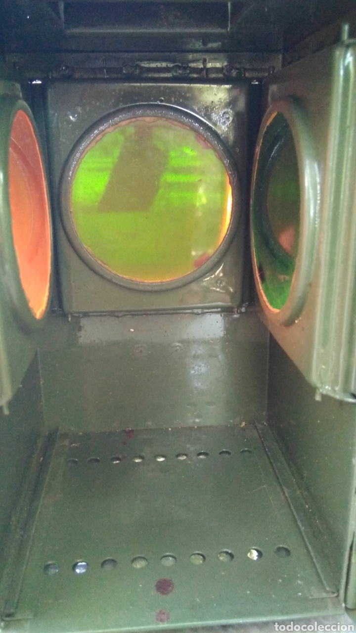 Antig&uuml;edades: Farol para se&ntilde;ales , del ej&eacute;rcito ,esta como nuevo - Foto 21