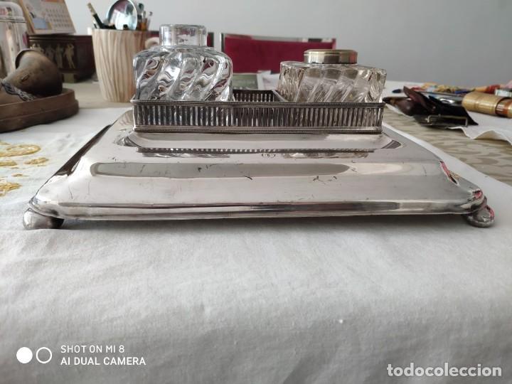 Antig&uuml;edades: ESCRIBANIA PLATEADA SIGLO XIX - Foto 1