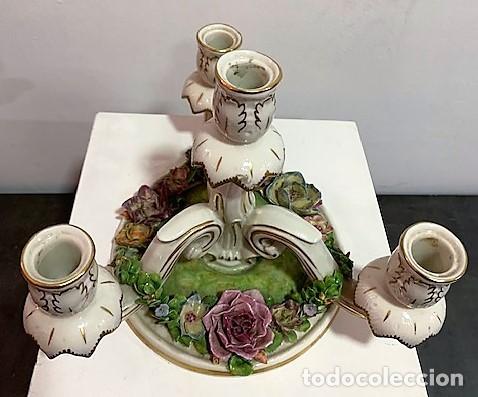 Antig&uuml;edades: Dresden, candelabro de porcelana. - Foto 6