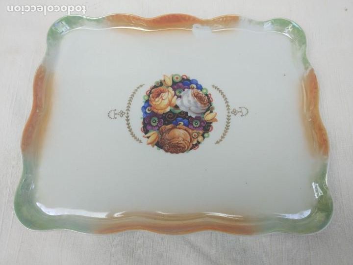 Antig&uuml;edades: BANDEJA PORCELANA TORNASOLADA - *R - Foto 1