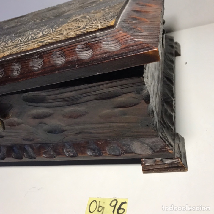 Antig&uuml;edades: ANTIGUO COFRE DE MADERA TALLADO MANO - Foto 2