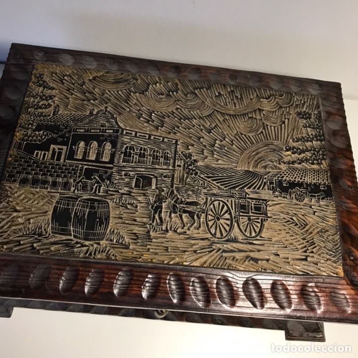 Antig&uuml;edades: ANTIGUO COFRE DE MADERA TALLADO MANO - Foto 7