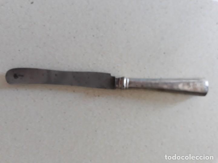 Antiguidades: CASTELL. CUCHILLO DE POSTRE. Ba&ntilde;o d PLATA. MANTEQUILLA.