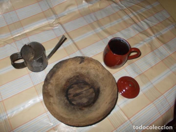 Antig&uuml;edades: aceitera antigua hecha a mano - Foto 4