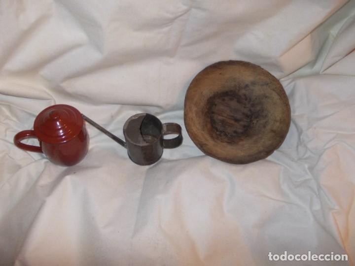 Antig&uuml;edades: aceitera antigua hecha a mano - Foto 5