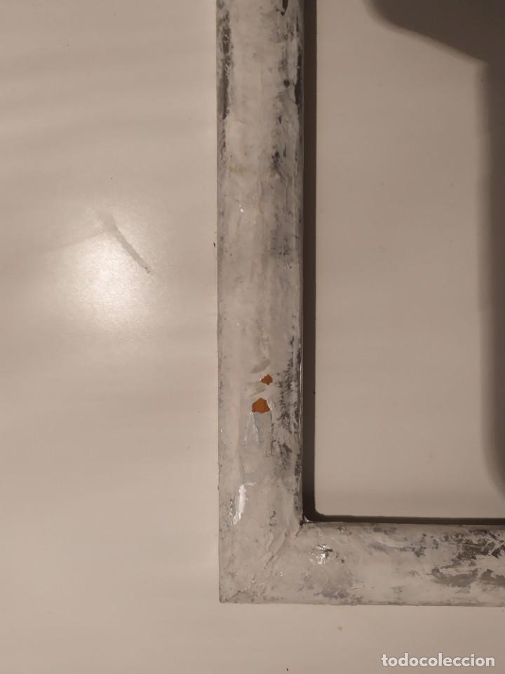 Antig&uuml;edades: Marco de linea sencilla pintado con efecto plateado - Foto 3