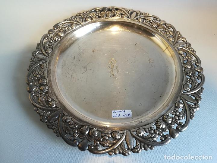 Antig&uuml;edades: BANDEJA REDONDA DE ALPACA - Foto 1